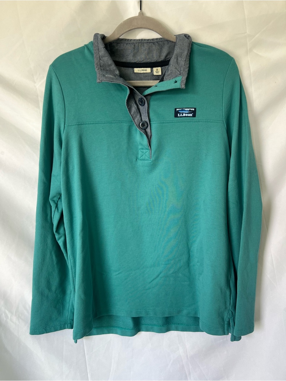Women’s Vintage L.L. BEAN Teal* 100% Cotton Rugby Pullover Sweater